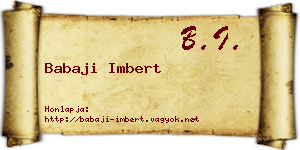Babaji Imbert névjegykártya